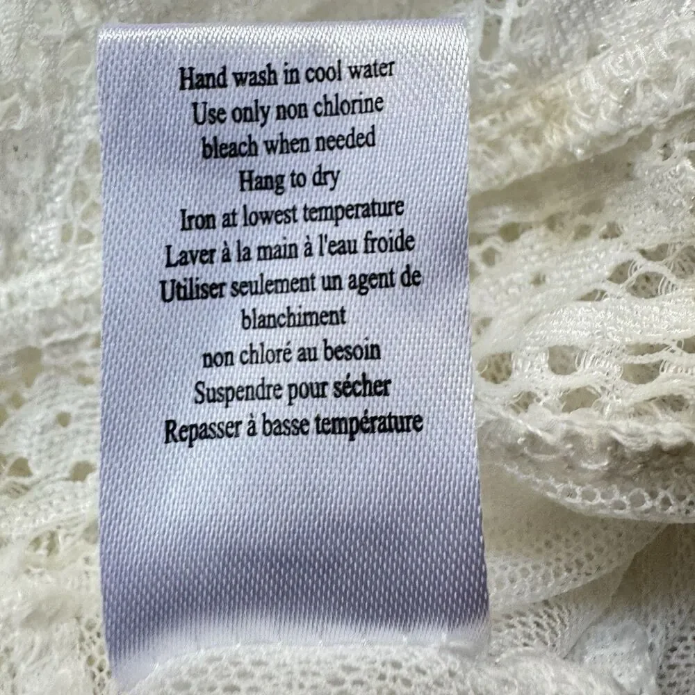 In The Bloom by Janquil Lilly Tiered Babydoll Chemise In Ivory Size S/P Romantic